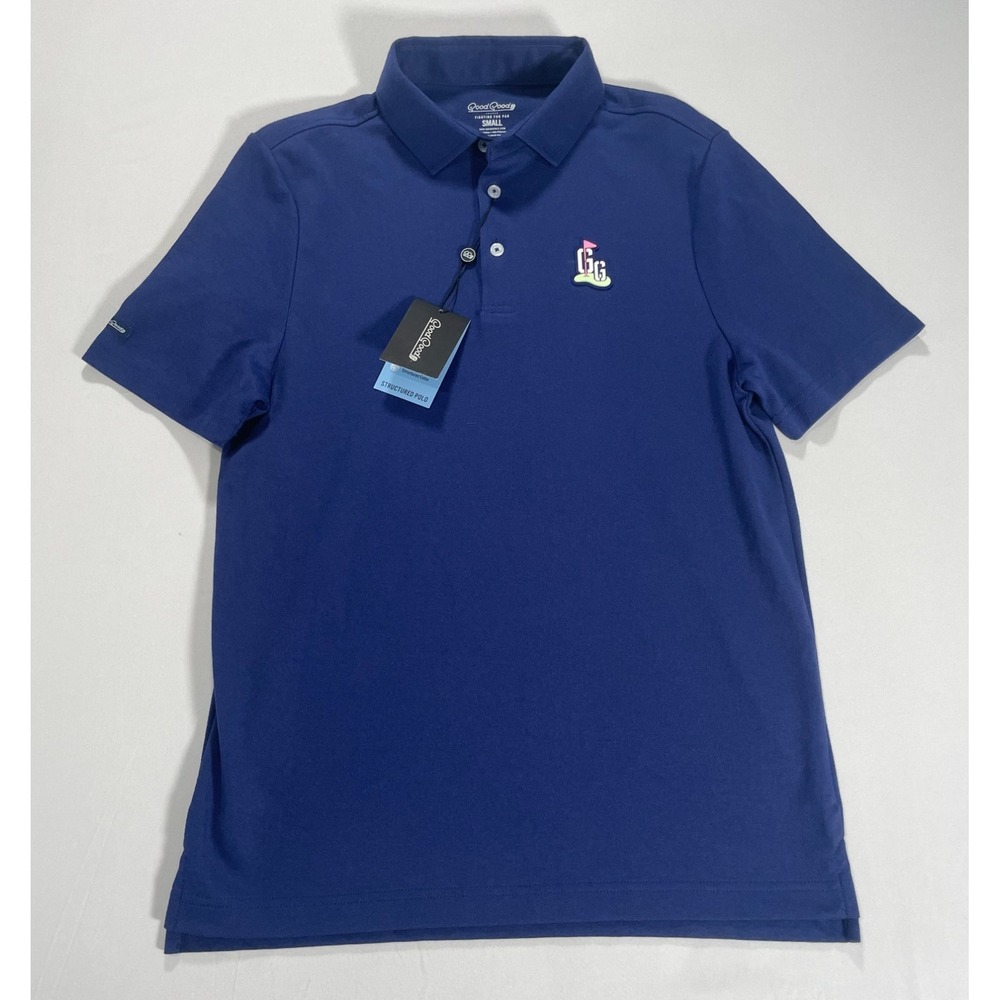 Good Good Golf Polo Shirt Mens S Blue Fighting For Par Logo Performance